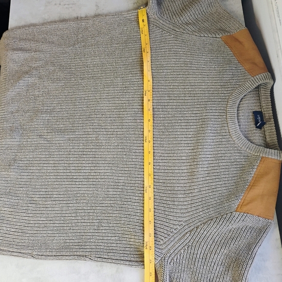 J Crew Ribbed Knit Cotton Crewneck Sweater Woodsman Shoulder Patch Mens Large - Picture 10 of 11